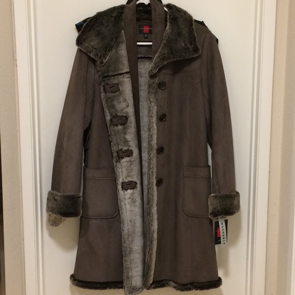 Gallery Jackets & Blazers - $$Drop! NWT!! Gallery Suede/Faux Fur Coat